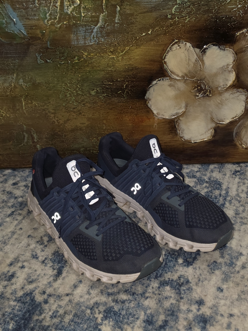 On Lightweight Men’s Athletic Running Shoes - Navy/Gray